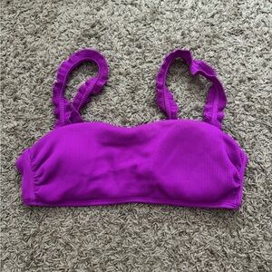 Vibrant Purple Ruffled Strap Bralette